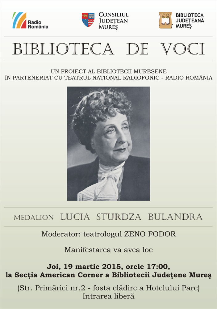Biblioteca de voci - Lucia Sturdza Bulandra - Afis