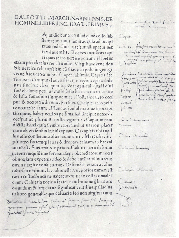 Martius, Galeottus: Liber de homine, 1475