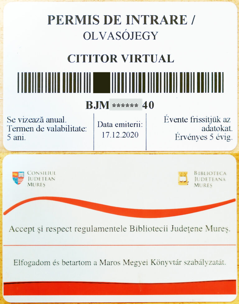 Card Permis Biblioteca Județeană Mureș