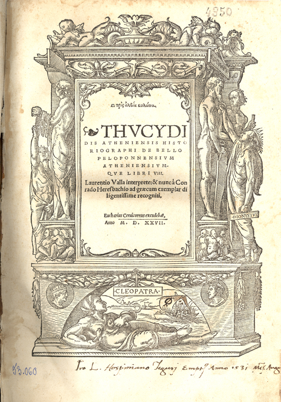 T00102 - Thucydides Atheniensis - Historiographi de bello Peloponnensium Atheniensiumque, libri VIII