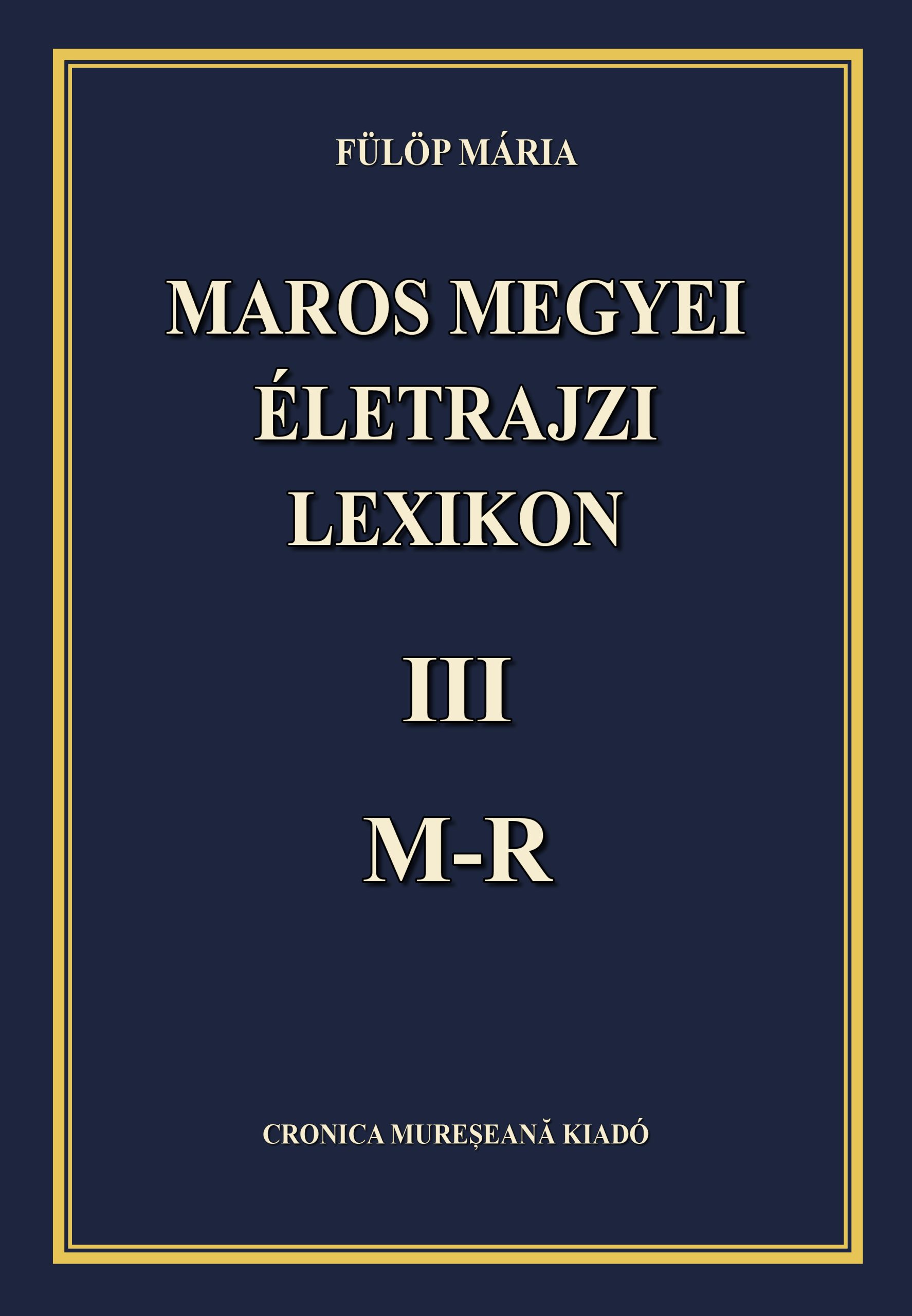 Enciclopedia Biografică a Județului Mureș - Fülöp Mária
