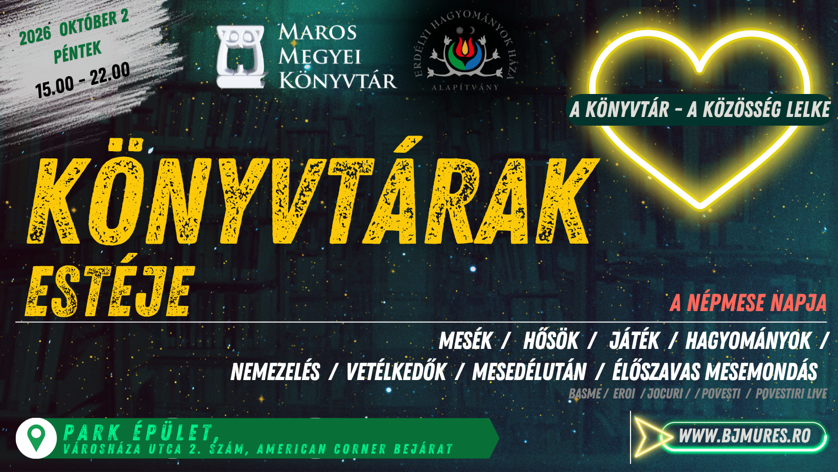 Maros Megyei Könyvtár - Könyvtárak éjszakája 2026