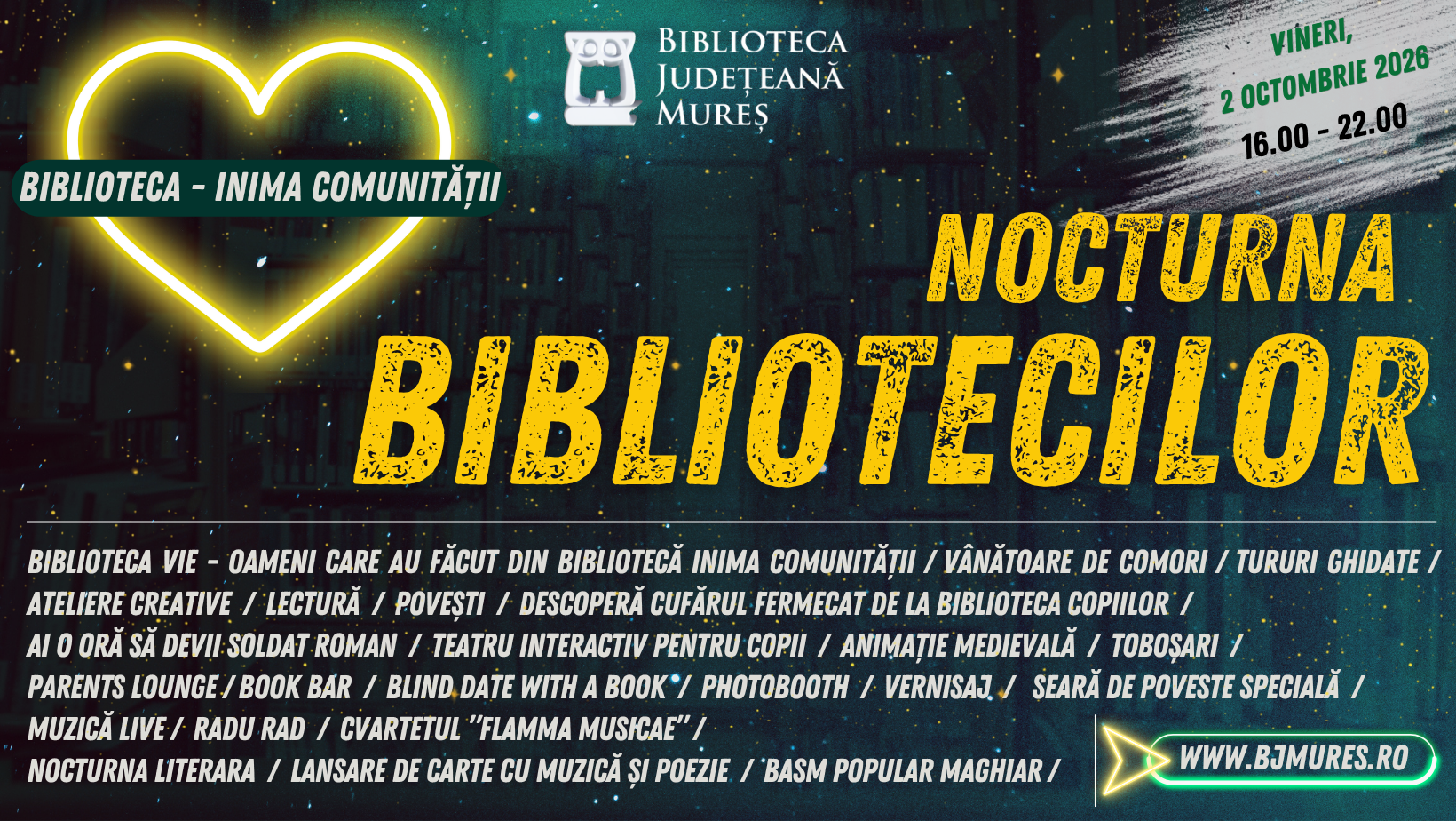 Nocturna Bibliotecilor 2026 - Biblioteca, inima comunității